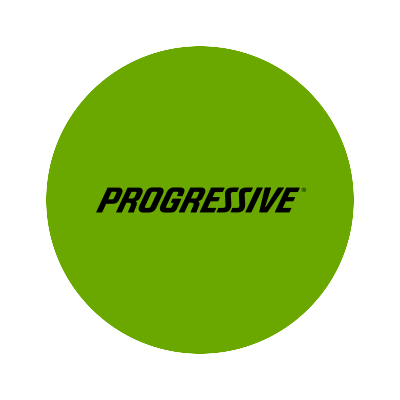 A green circle with the word progressive on it.