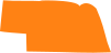 A map of the state of nebraska with an orange outline.