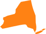 A map of new york with an orange outline.