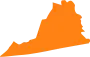A map of virginia with an orange outline.